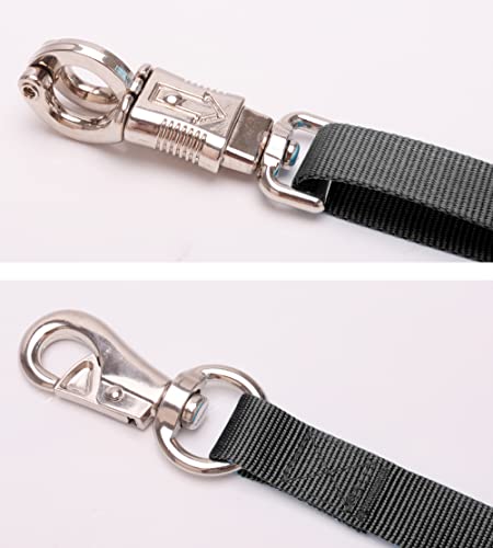 Adjustable Nylon Cross Tie for Horse（2 Pack）- with Strong Panic Snap and Bull Snap, Adjusts Length from 44.6" to 78.5" (Black)