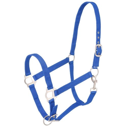 Tough1 Nylon Horse Halter with Satin Hardware - color: Royal Blue