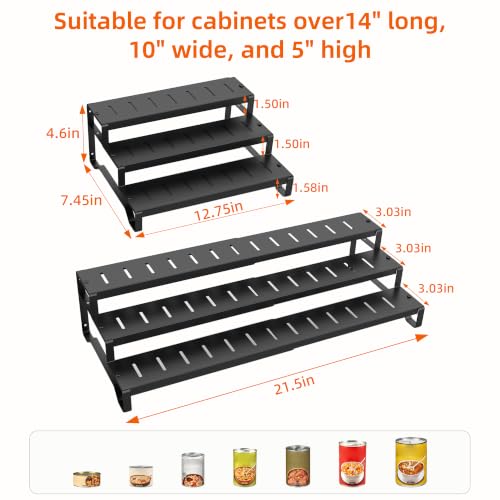Expandable Can Organizer for Pantry, 3-Tier Adjustable Metal Can Rack - size: 3 Tier*1