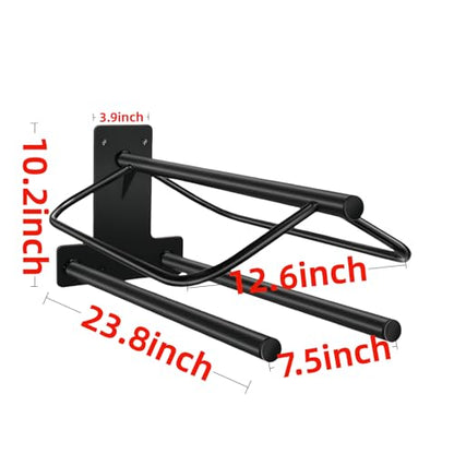 2 Pcs Saddle Rack 23.8 x 12.6 x 10.2 in Heavy Duty Wall Mounted Saddles Stand Portable Saddle Holder with Double Pad Bar Suitable for English Western Horse Blanket Stall Barn Tack Room - style: Two Pad Bar (2PCS)