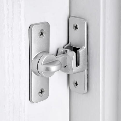 Silver Aluminum Alloy Gate Lock,90/180 Degree Barn Door Latch - color: Silver