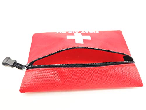 Red Emergency Pouch - Small Travel First Aid Bag for Car, Home, Office & Outdoors (8x5.5) - style: 8x5.5inch