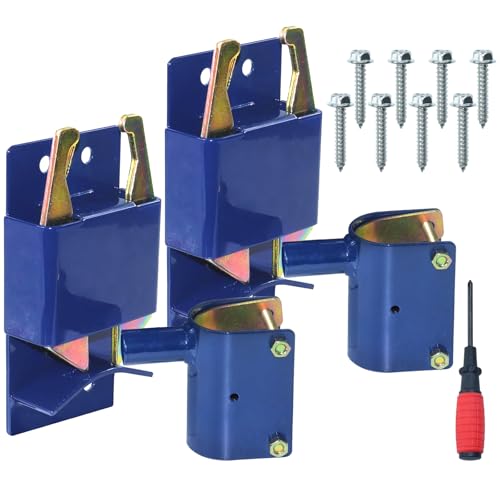 GELASKA S16100300 2 Way Gate Latch, 1-5/8" to 2" Dia Round Tube Gate Latch | Heavy Duty Farm Gate Latch, Two Way Gate Latch with Screws and Screwdriver for Metal Gate, Pastures, Ranches, Blue, 2 Pack - color: 2 Pack S16100300 Blue