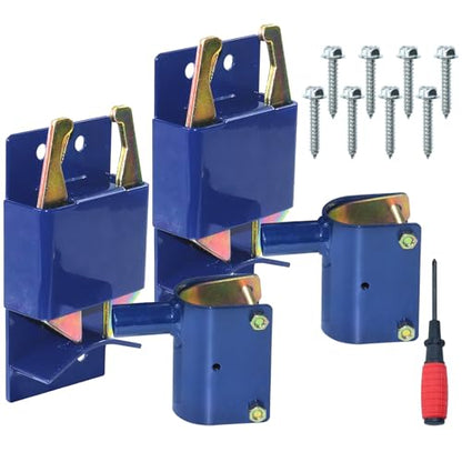 GELASKA S16100300 2 Way Gate Latch, 1-5/8" to 2" Dia Round Tube Gate Latch | Heavy Duty Farm Gate Latch, Two Way Gate Latch with Screws and Screwdriver for Metal Gate, Pastures, Ranches, Blue, 2 Pack - color: 2 Pack S16100300 Blue
