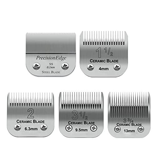 Replacement Blades set compatible with Oster Classic 76/Andis dog Clippers - color: 0.1MM-13MM(5 PACK)