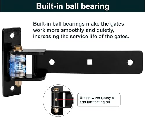 13" Heavy Duty Gate Hinges,900 Lbs Capacity,180° or 90° Smooth Open