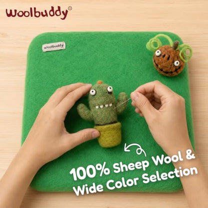 Woolbuddy Needle Felting Mat 10 x 10 x 1.5 Inch (Green), Pure Wool Felt Pad - color: Green