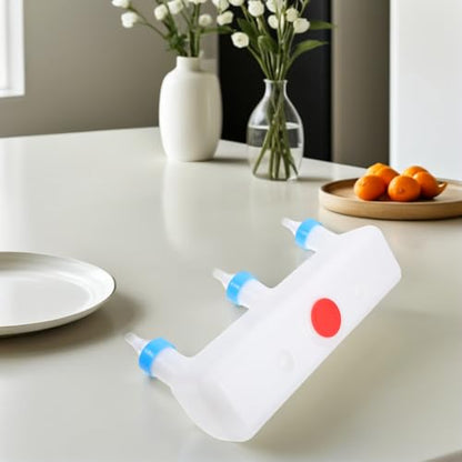 Yardwe 3L Lamb Milk Feeder, Plastic Bottle with 3 Nipples for Baby Goats Piglets and Lambs, Livestock Feeding Supplies for Farm Ranch