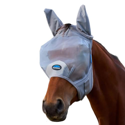 WeatherBeeta ComFiTec Fine Mesh Fly Mask with Ears, Grey, Large - color: Grey, size: L