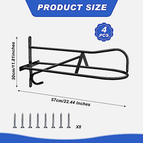 Paterr 4 Sets Saddle Rack Wall Mounted Saddle Stand, 20.3 x 11.8 x 9 Inches Black Saddle Rack Stand for Western Saddles Horses, Installing Screws Included