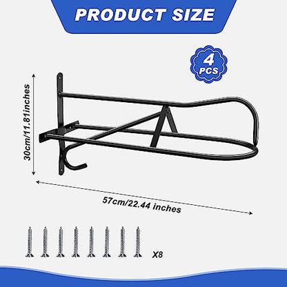 Paterr 4 Sets Saddle Rack Wall Mounted Saddle Stand, 20.3 x 11.8 x 9 Inches Black Saddle Rack Stand for Western Saddles Horses, Installing Screws Included