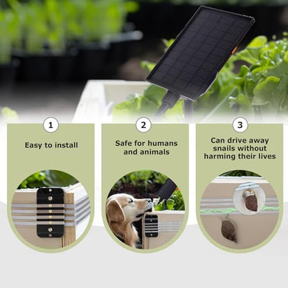 Slug Fence, Electric SnailStop Fence for Keep Snails Away from Raised Beds