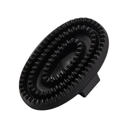 Rubber Curry Comb with Handle, Grooming Brush for Dogs, Cats & Horses - color: Rubber Curry Comb