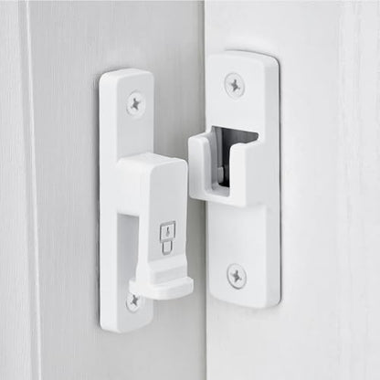 White 90 Degree Zinc Alloy Barn Door Latch, Flip Gate Lock - color: White_90 Degree