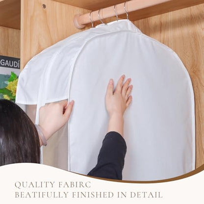 Univivi 32 Inch Cotton Hanging Garment Bag for Closet Storage 4 Pack, White - size: 32 Inch - 4 Pack