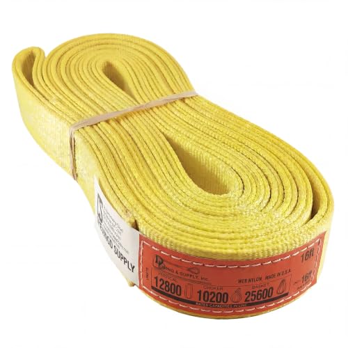 DD Sling 2" x 16' Nylon Endless Lifting Sling – USA Made | 12,800 lb Vertical, 10,200 lb Choker, 25,600 lb Basket – 2 Ply Heavy Duty 900 Webbing, Type 5 Endless Rigging Sling - size: 2"x16'
