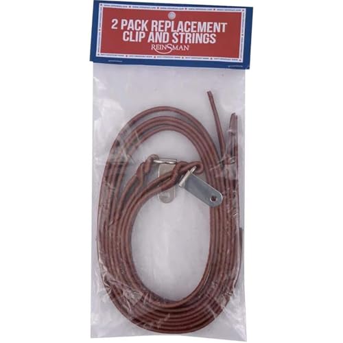 Reinsman Circle Y Replacement Clip & Strings 2-Pack | Durable Latigo Leather Saddle Strings with Stainless Steel Clips | Reliable Western Tack Replacement Set for Western Saddles & Equestrian Gear