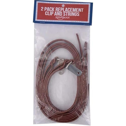 Reinsman Circle Y Replacement Clip & Strings 2-Pack | Durable Latigo Leather Saddle Strings with Stainless Steel Clips | Reliable Western Tack Replacement Set for Western Saddles & Equestrian Gear
