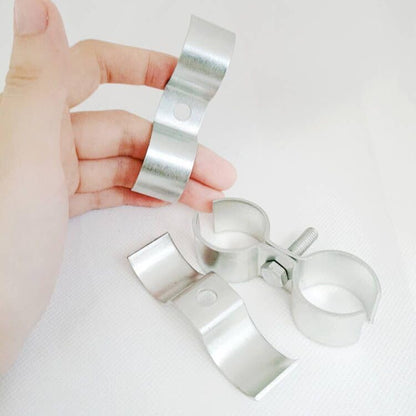 6 Set Double Pipe Clamp, Dog Kennel Clamps, Metal Fence Clips Parts, Stainless Steel Heavy Duty Chain Link Fence Panel Clamp for 28mm Round Pipe Panel Frame, Saddle Clamps with Bolts and Nuts - size: 28mm