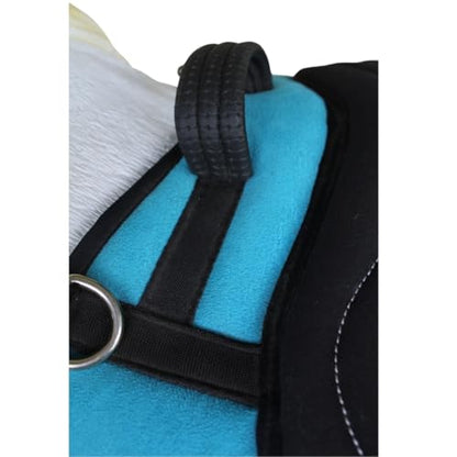 Horse Western Fleece Padded Bareback Pad w/ Cinch Turquoise 39191TR