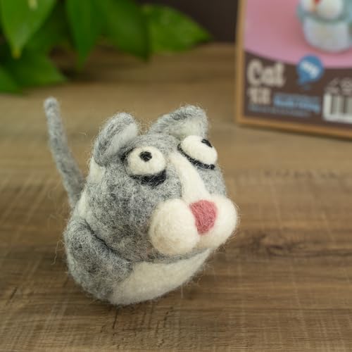 Woolbuddy Needle Felting Starter Kit (Cat) for Beginner & Adults with Tool - color: Cat