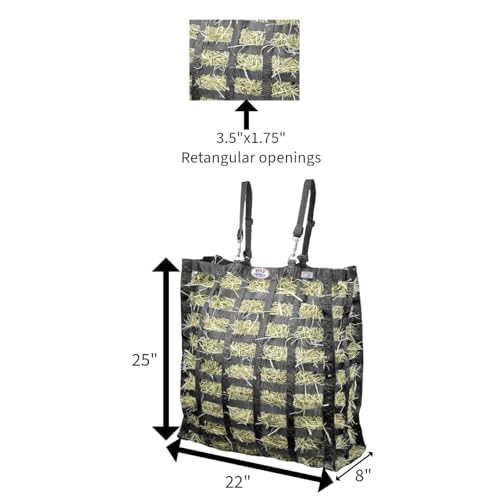 Derby Originals Supreme 4-Sided Slow Feed Hay Bag – Patented, 1-Year Warranty, 3.5" & 1.75" Openings - color: Raspberry
