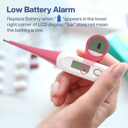 Boncare 10 Seconds Oral Thermometer for Adults and Kids, Pink - color: Pink