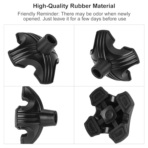supregear Cane Tip 1 inch Heavy Duty - Self Standing Rubber Quad Base - size: 1 inch