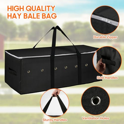 1Pcs Large Horse Hay Storage Bag, Breathable Mesh 44*20*16 Inch | Large Tote Feeding Bag for Horses, Cattle, Goats, Sheep Farm Livestock Supplie - size: 1 Pcs