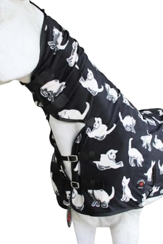 Challenger Horse Polar Fleece Cooler with Combo Neck Moisture-Wicking Exercise Blanket, Breathable Lightweight Cooling Sheet White Cats Print 43EE02N - color: White Cats, size: 76 inches