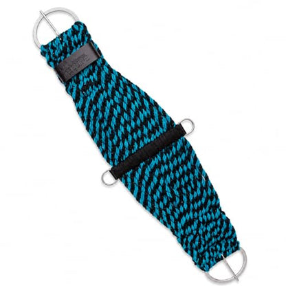 CHALLENGER Horse Western Two-Tone 27 Strand 7" Wide Roper Cinch Girth 97106 - color: Turquoise Black, size: 30" L x 7" W