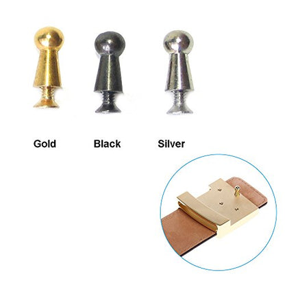 Myya DIY Belt Buckle Screws Hook Replacement for Repair Belts Handbag Accessories - color: Black