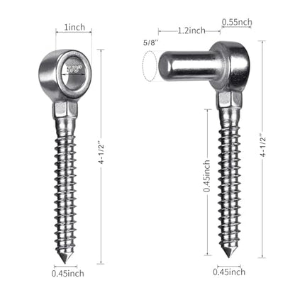 Farm Gate Hinge, 2 Pair Stainless Steel Heavy Duty Wood Gates Hinges, M12 Fence Gate Hardware,Screw Hinges to Mount for Wooden Gates Fences