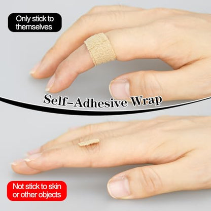 6pcs 1/2in Self Adhesive Bandage Wraps, 5 Yards Purple - color: Purple, size: 1/2in