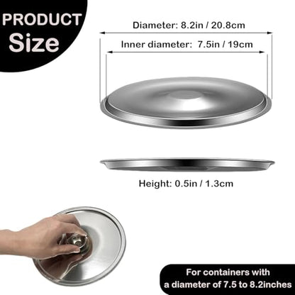 Stainless Steel Pot Cover 7.9Inch Universal Pot Lid for Frying Pans | 2Pcs Universal Pot Lid Cookware Lid Replacement Accessories - size: 20CM