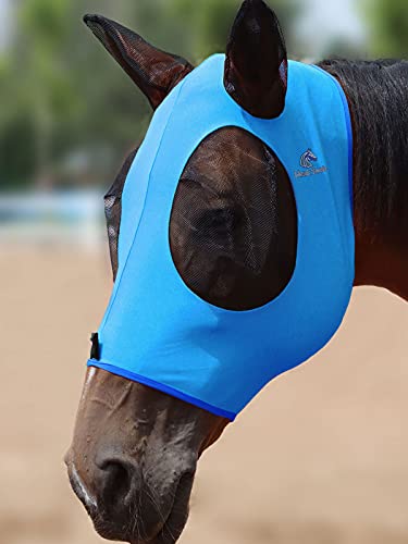 Mask Tech 5 Pieces Horse Fly Masks with Ears, Stretchy Elastic Mesh Fly Masks, 3D Eye Clearance, UV Protection-Large,Combo 14 - color: Combo 14, size: Large