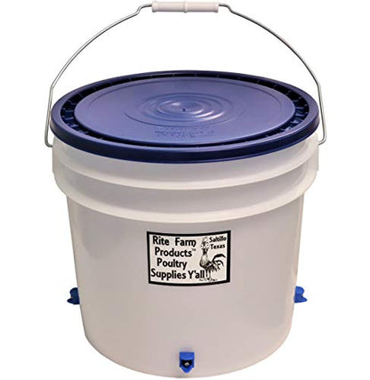 3.5 Gallon Automatic Waterer 4 Horizontal Side Mount Nipple Drinker Chicken Poultry