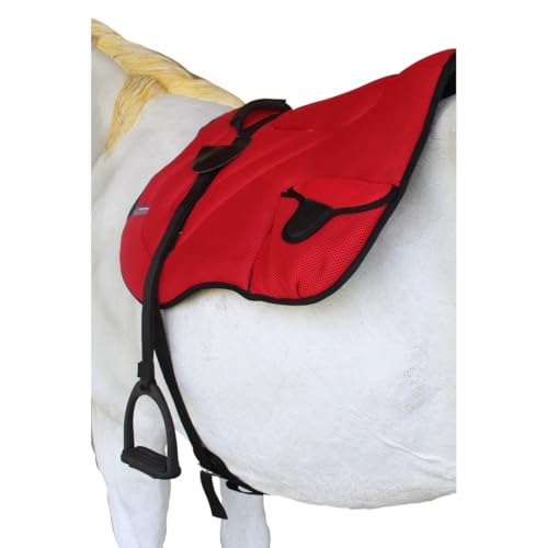 Horse Western Breathable Padded Anti-Slip Neoprene Bareback Saddle Pad 39194 - color: Red, size: Bareback Pad: 21" L x 36" W Cinch: 31" L x 4" W