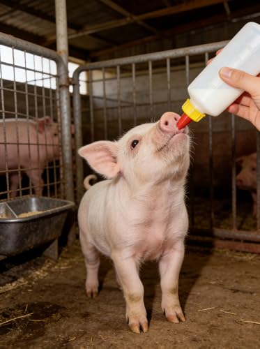 Goat Feeding Bottle Set, 400 ml Heavy-Duty Plastic Lamb Feeding Bottle, 2 Pack with 10 Silicone Nipples, Nursing Bottle for Lambs, Goats, Calves
