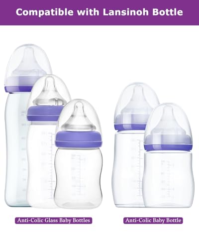 Silicone Nipples for Lansinoh Bottles, Size L,Replacement Bottle Nipple,6m+,Fast Flow, 6 Count - color: 6m+,L, 6 counts