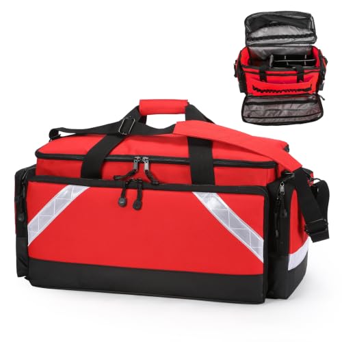 First Aid Bag Empty Medical Bag,Emergency Bag, First Aid Kits Storage Bag for Nursing,Doctors,EMT,EMS,RED - color: Red