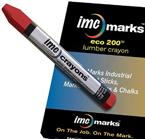 Heavy Duty Lead-Free Non-Toxic Hex Shape Eco Lumber 200 Crayon, Red (Pack of 12) - color: Red