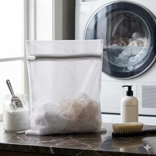 3Pcs Mesh Laundry Bags with Sturdy Zipper,washing Bags for Washing Delicates,Protect Clothes in Washing Machine for Home, College & Dorm (3 Medium) - size: 3 Medium