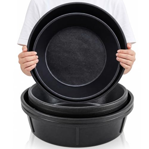 Sadny 4 Pcs Rubber Feed Pan, 8 Quart/2 Gallon and 12 Quart/3 Gallon - size: 8 Quart/2 Gallon and 12 Quart/3 Gallon
