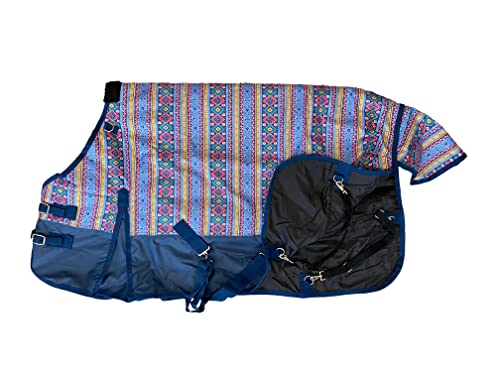 AJ Tack 600D Waterproof Winter Pony Blanket - 300g Heavyweight Turnout with Fleece Collar, Shoulder Gussets & Tail Flap - Purple 52" - size: 52 Inches