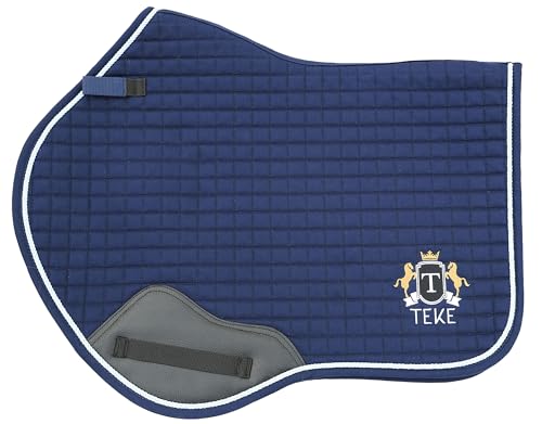 T TEKE Close Contact Saddle Pads,100% Cotton English Saddle Pads for Horses with Moisture-Wicking and Breathable Lining - color: Navy