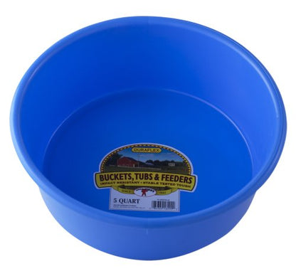 Little Giant® Plastic Utility Pan | Feed Pan | Durable & Versatile Livestock Feeding Bucket | Made in USA | 5 Quart | Berry Blue - color: Berry Blue, size: 5 Quart