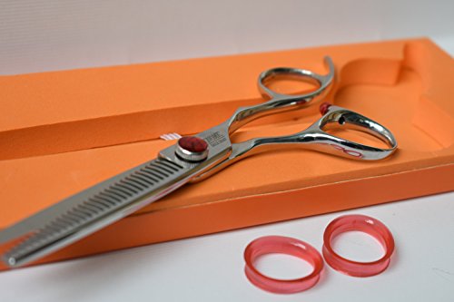 Professional Hair Cutting Scissors 6 inch thinning Scissors 30 Tooth Blender Convex Blade Comfort Handle Stainless Steel Hair Japanese Craft (6.0" Thinner) - style: 6 Inchthinning
