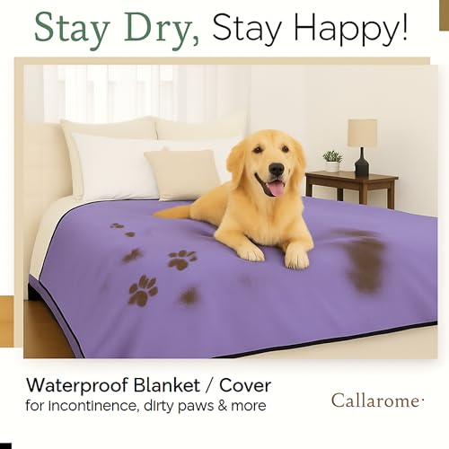 Waterproof Blanket for Bed & Couch Protection, Purple/Black, 80"x90" - color: Imperial Purple / Classic Black Black, size: 80x90 inch