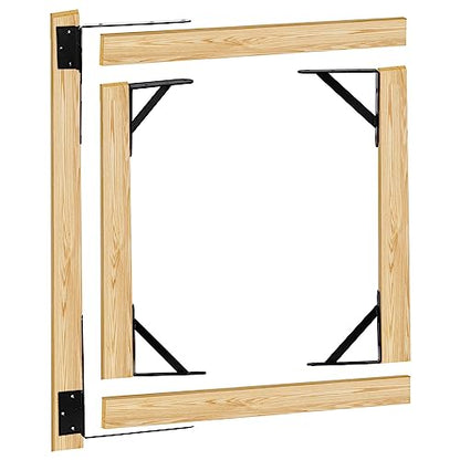 Mofeez Fence Gate Kit Iron Gate Hardware with Gate Latch for Wooden Fences Shed Doors Heavy Duty Anti Sag Gate Corner Brace Bracket (2 Sets) - size: 2set